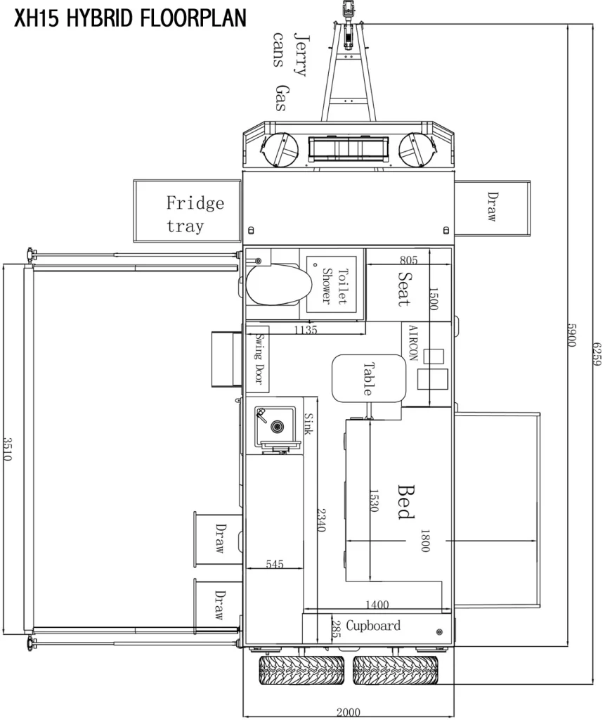 Blue Tongue XH15 Hybrid Floorplan