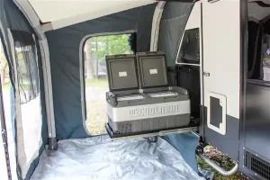 Fridge compartment accommodates 95L myCOOLMAN fridge