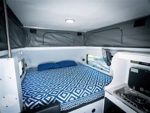 Queen size bed with innerspring mattress