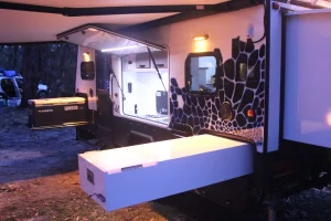blue tongue rx16 hybrid caravan outdoor kitchen
