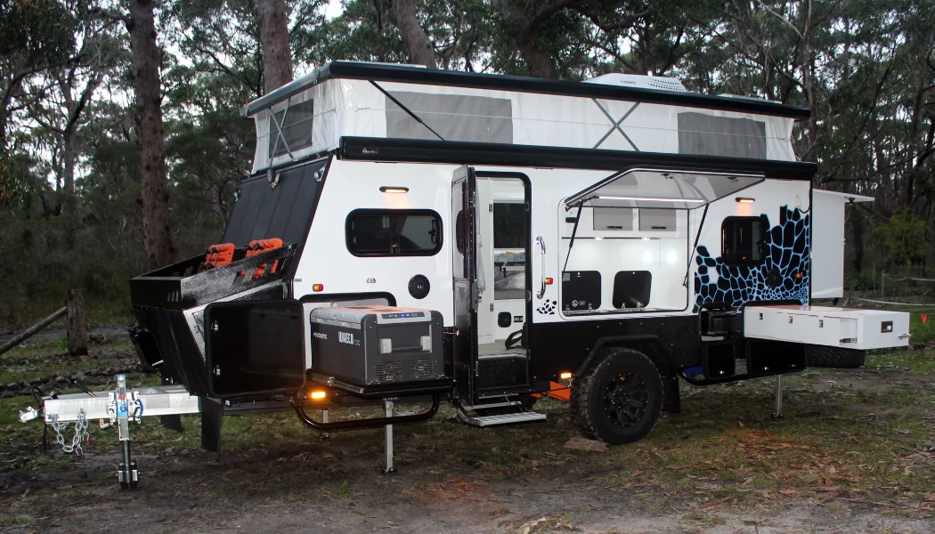 blue tongue rx16 hybrid caravan campground mode