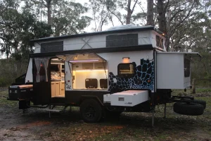 blue tongue rx16 hybrid caravan outdoor kitchen