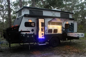 blue tongue rx16 hybrid caravan outdoor kitchen