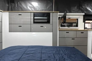 blue tongue hybrid caravan xh16l microwave and ample storage