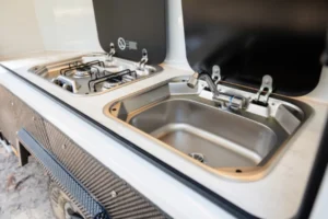 Stainless cooktop and sink